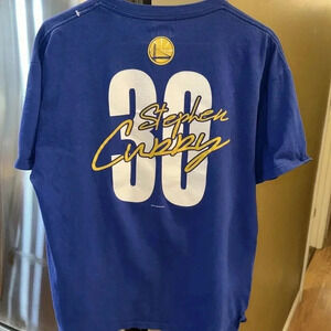 STEPHEN CURRY NBA Basketball short sleeve t-shirt blue Golden State Warriors LG
